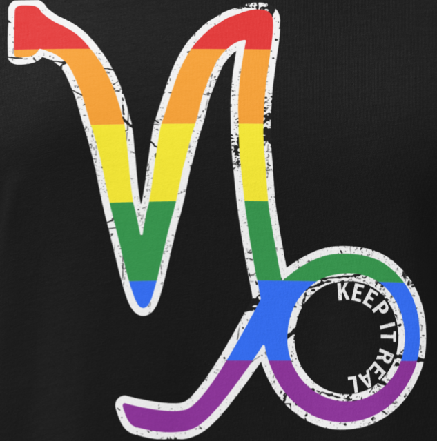 Rainbow Capricorn Zodiac Symbol Relaxed T-Shirt – Women's Bella + Canvas Tee