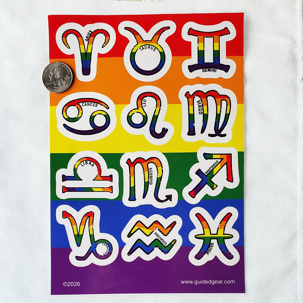 Rainbow Zodiac Symbol Sticker Sheet – Astrology Glyphs Decal Set