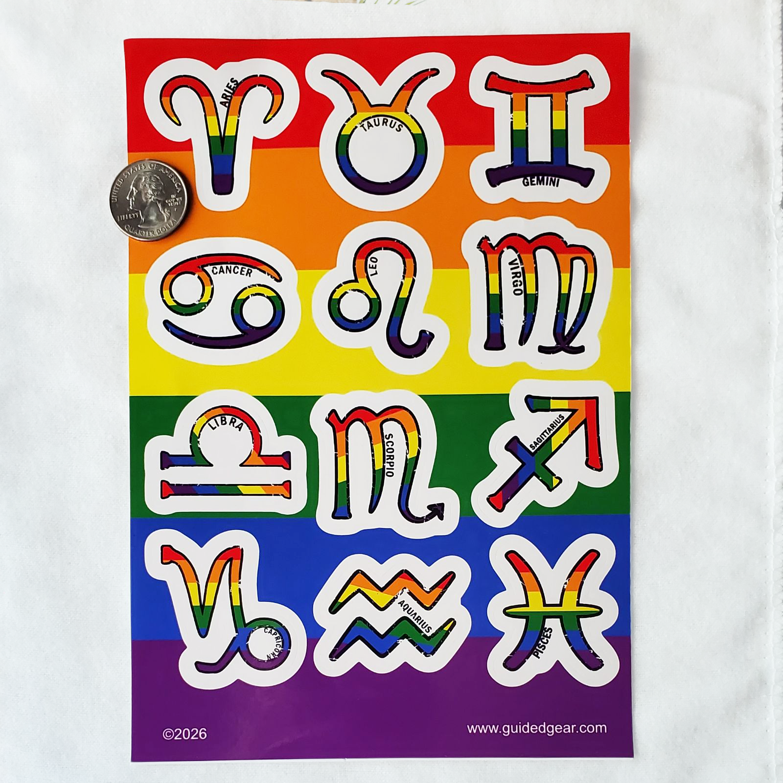 Rainbow Zodiac Symbol Sticker Sheet – Astrology Glyphs Decal Set