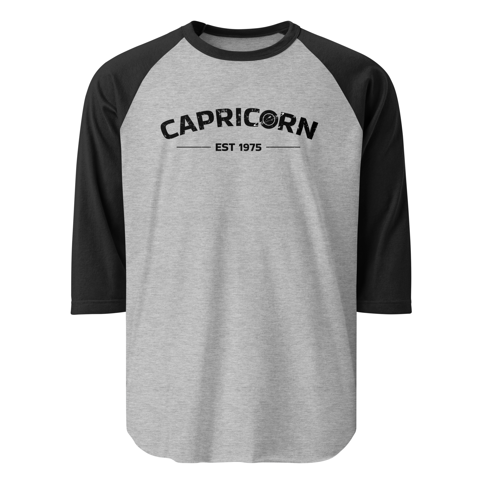 Customizable Date - Capricorn Est + Add Your Birth Year - Unisex 3/4 Sleeve Raglan Shirt | Tultex