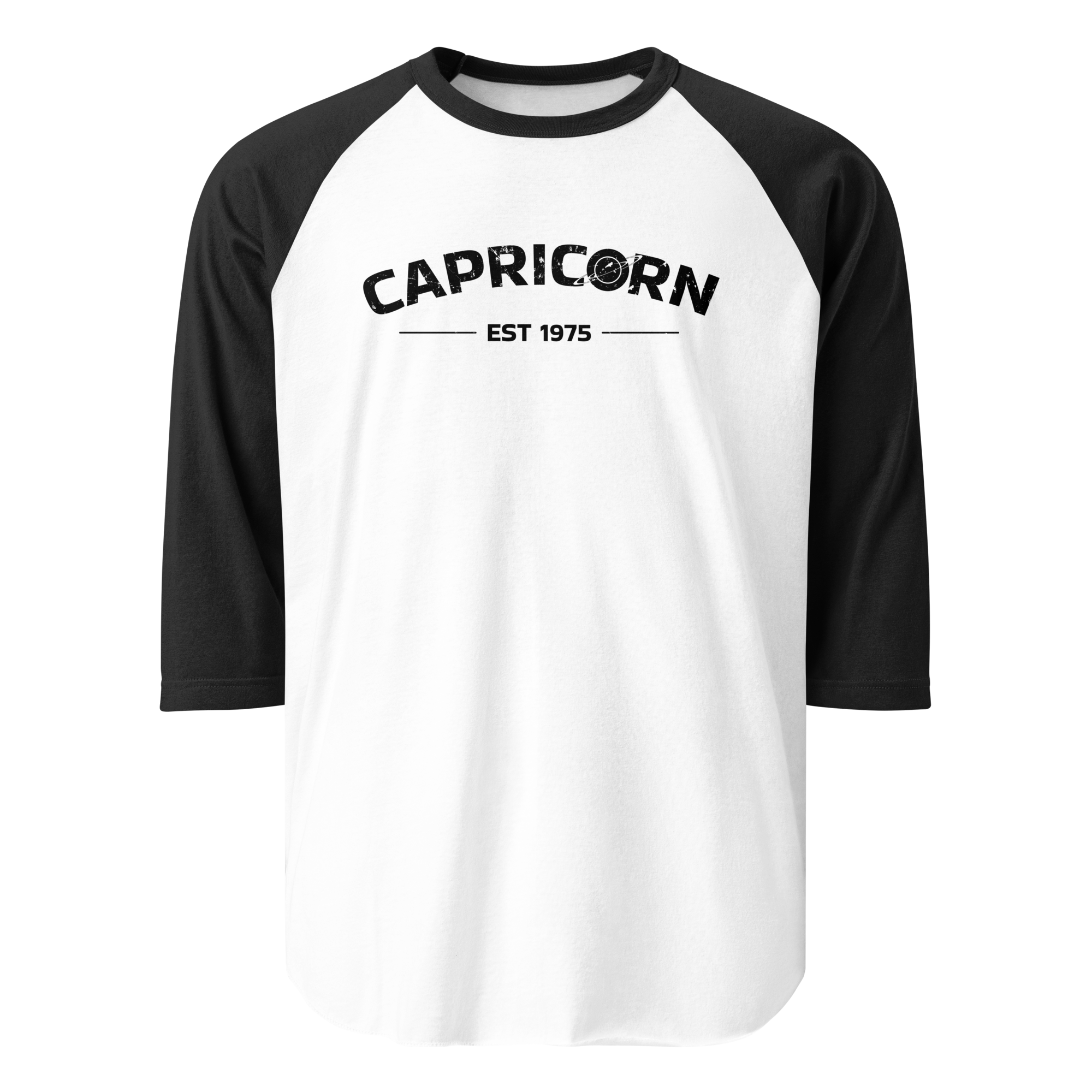 Customizable Date - Capricorn Est + Add Your Birth Year - Unisex 3/4 Sleeve Raglan Shirt | Tultex