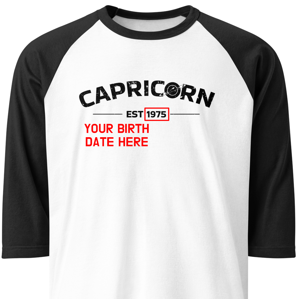 Capricorn Customizable Tee - Established + Add Your Birth Year - Saturn Capricorn Design
